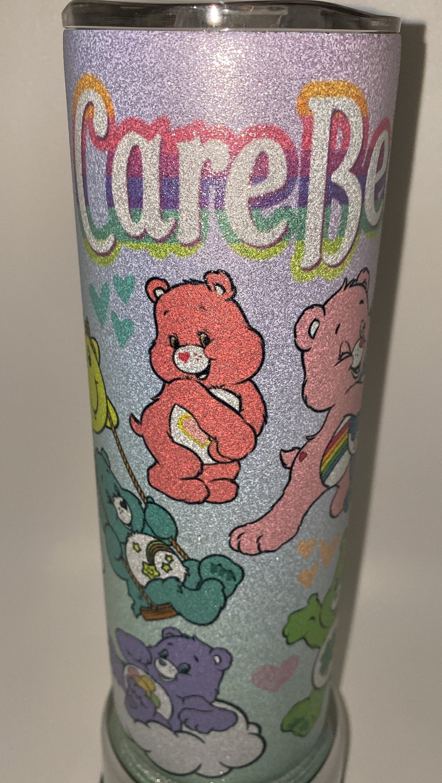 Care Bears GLITTER retro 20 oz tumbler inspired Nostalgic 80s HOT or COLD