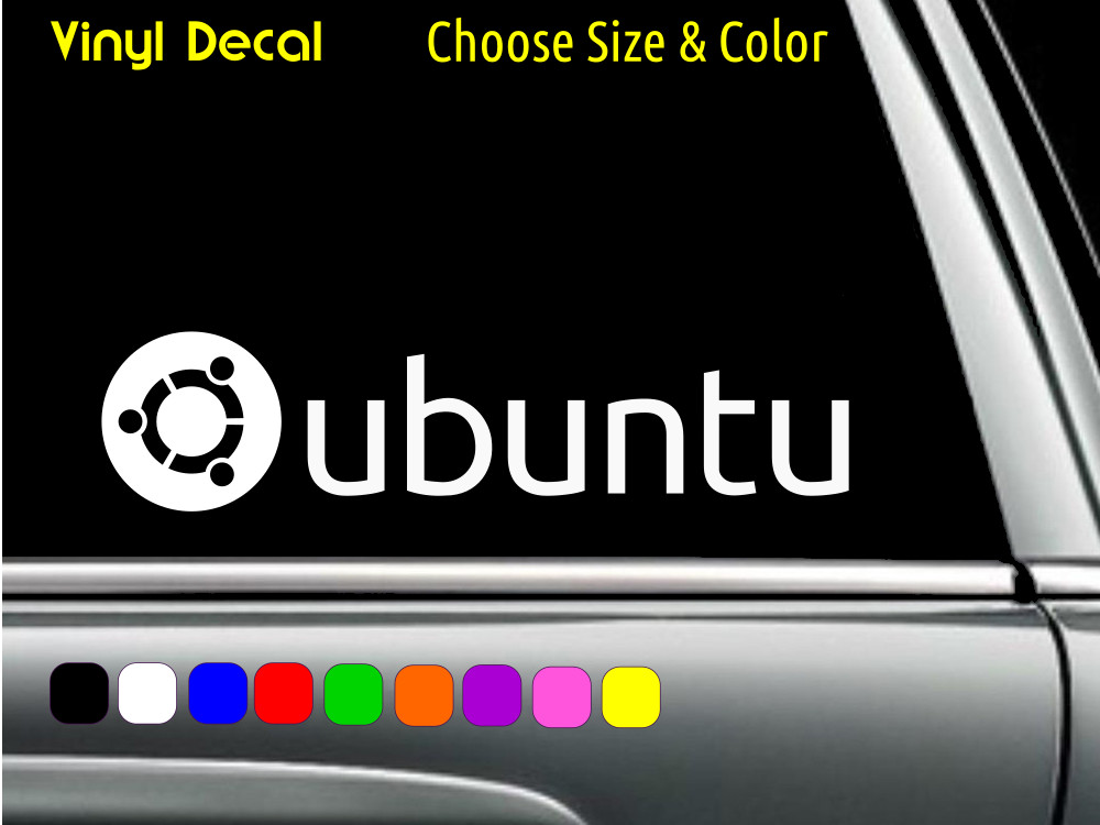 UBUNTU Linux text logo Vinyl Decal Laptop Car Window Sticker CHOOSE SIZE COLOR