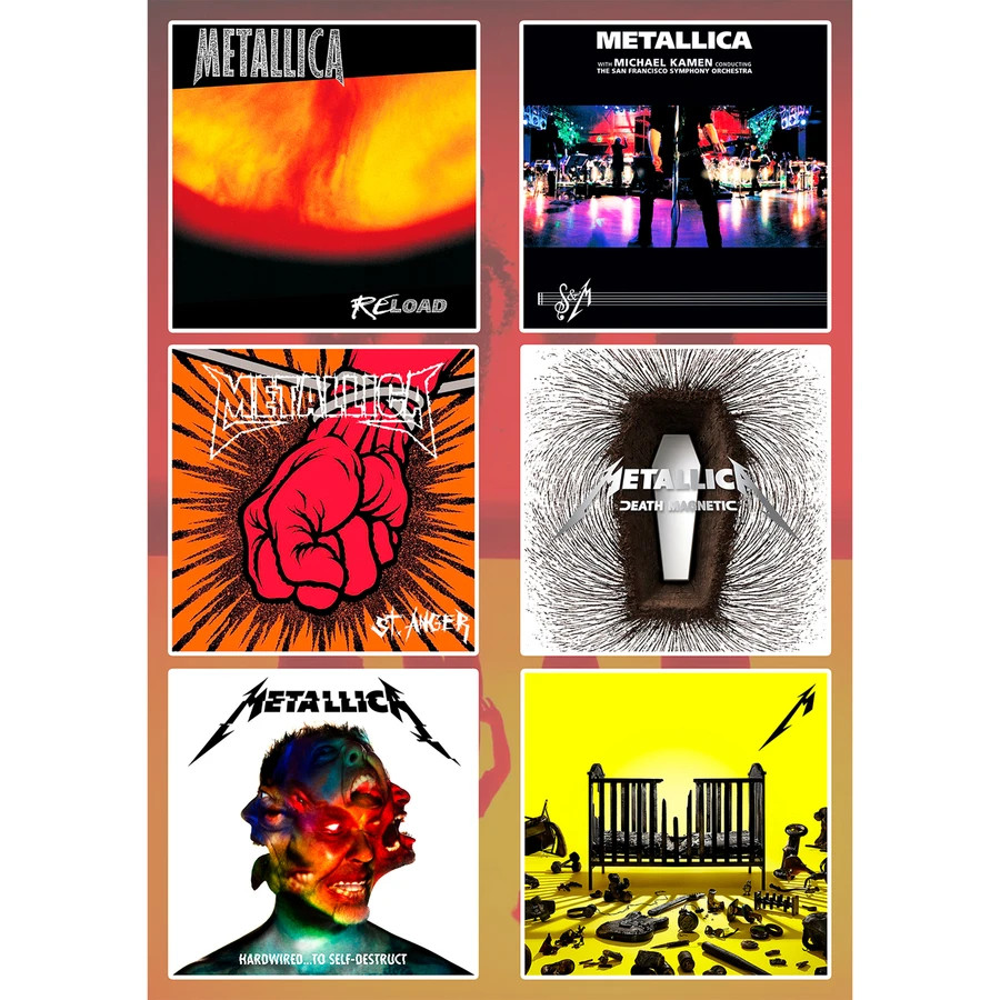 Metallica Sticker Pack Master of Puppets Kill Em All And Justice For All Reload