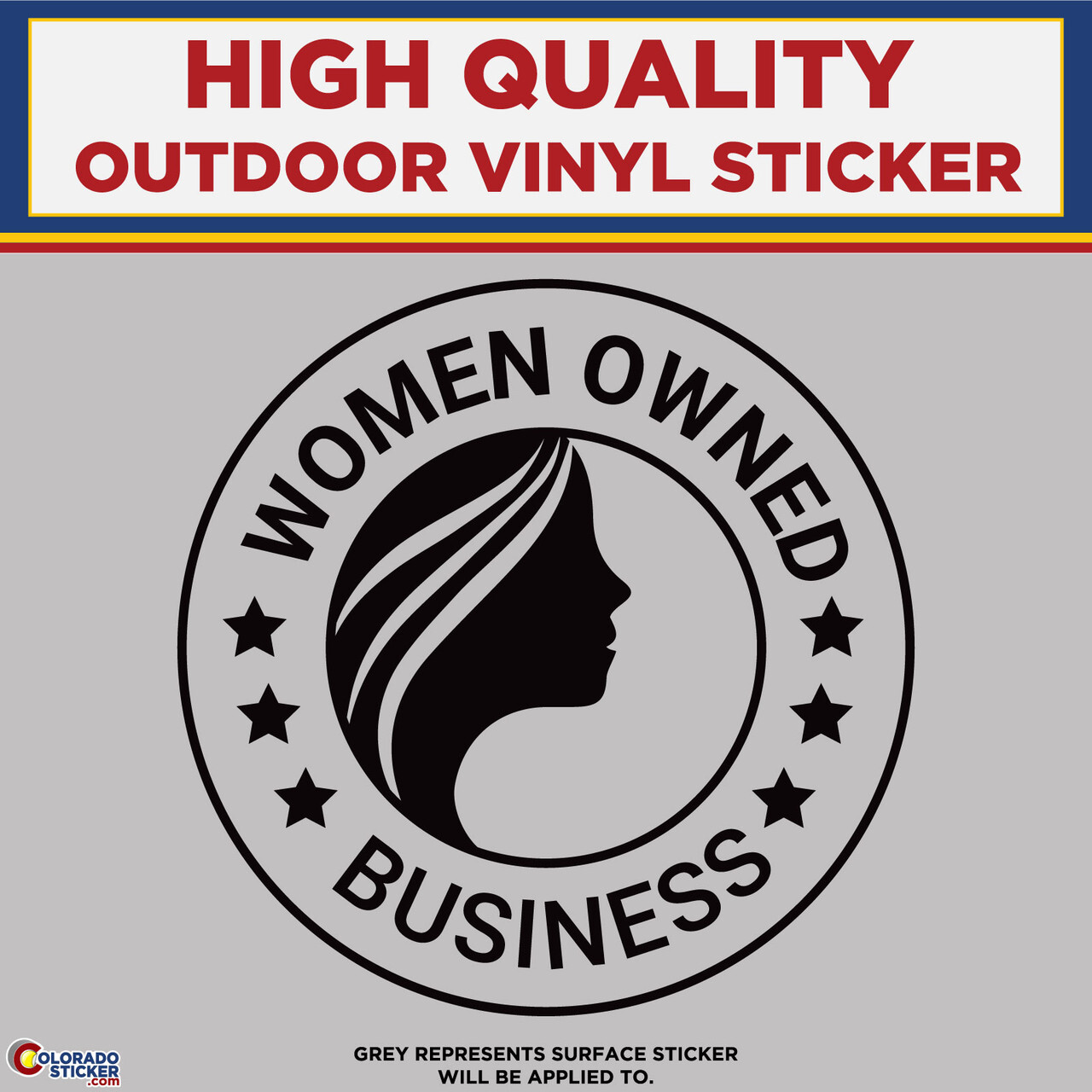 Women Owned Business Stars Die cut, High Quality Vinyl Stickers