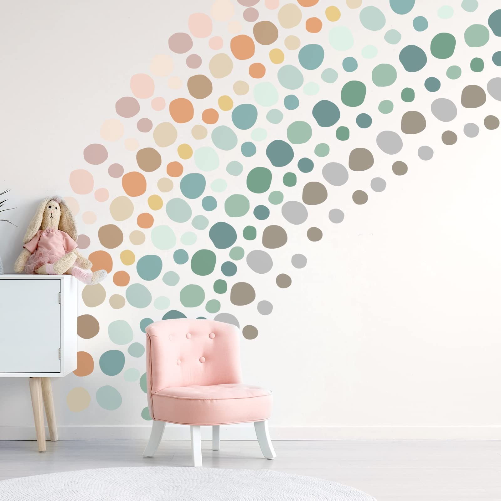 296 Pcs Polka Dots Wall Decal Boho Back to School Rainbow Playroom Wall Decor…