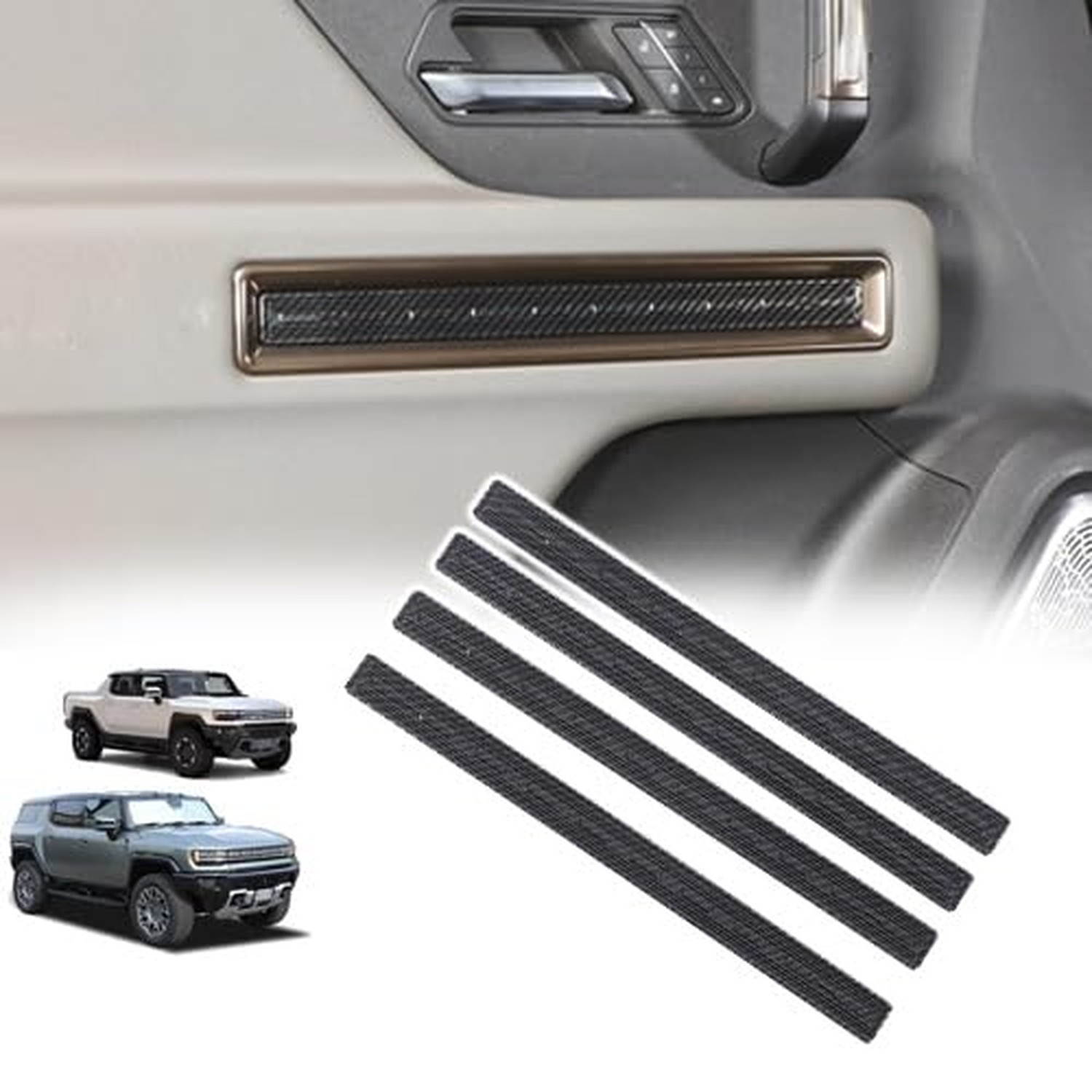 for Hummer EV Set of 8 Car Interior Door Panel Trim Sticker and Window Glass …