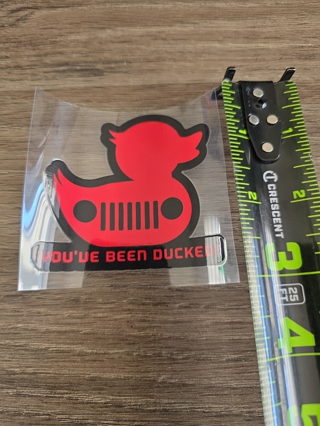 Solid Rubber Duckie You've Been Ducked Multi Color UV DTF Decal Waterproof Jp