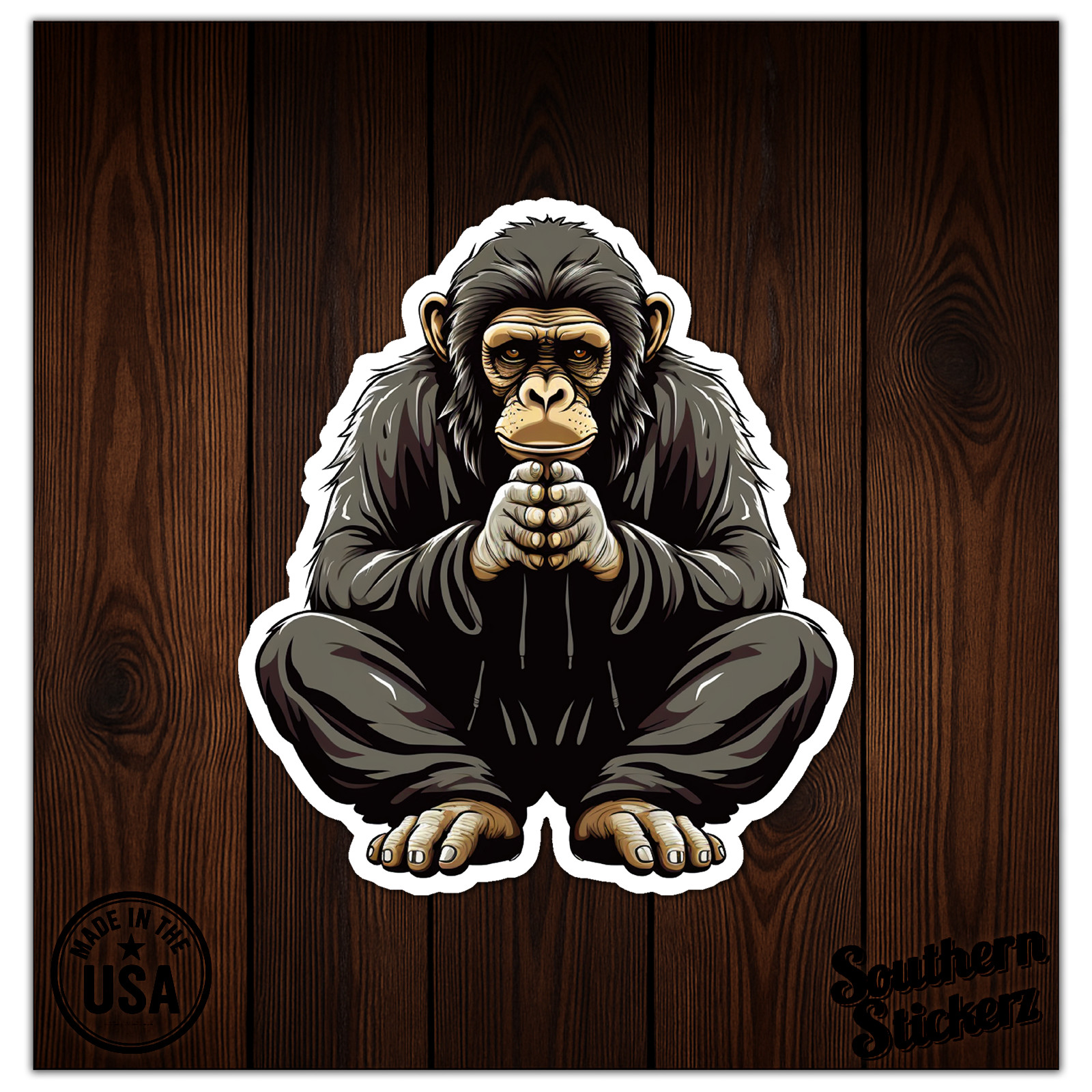 Cartoon Chimp Monkey – Vinyl Decal Sticker – Car Window Laptop – ebn11806