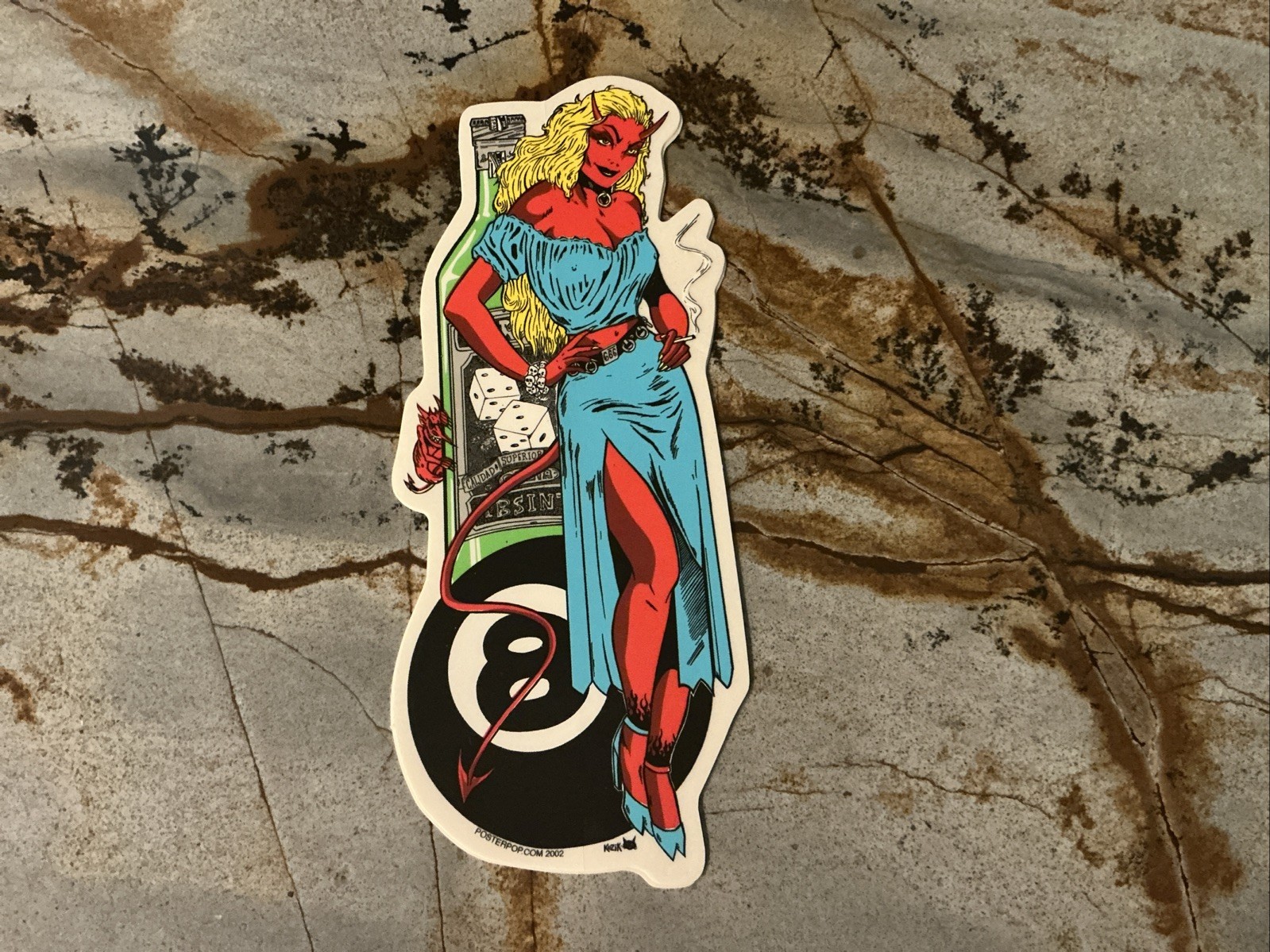 Frank Kozik original Poster Pop silkscreen ABSINTHE DEVIL Sticker; Vintage 2002