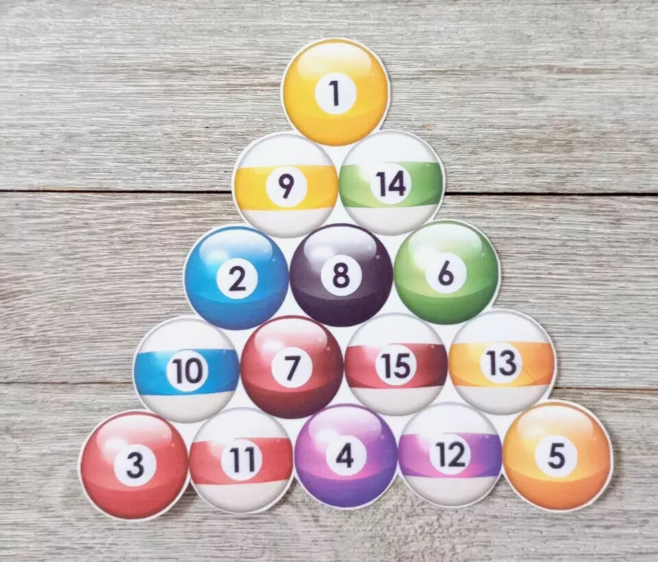 billiards pool balls wall safe sticker sports 5 inch
