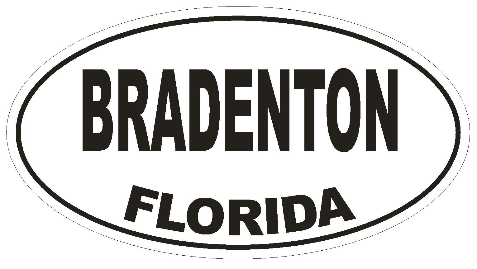 Bradenton Florida Oval Bumper Sticker or Helmet Sticker D1375 Euro Oval