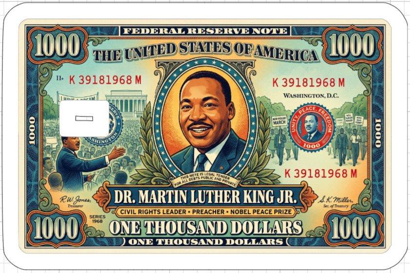 Black Money Art Credit Debit ATM Gift Card Skin Sticker Obama African American