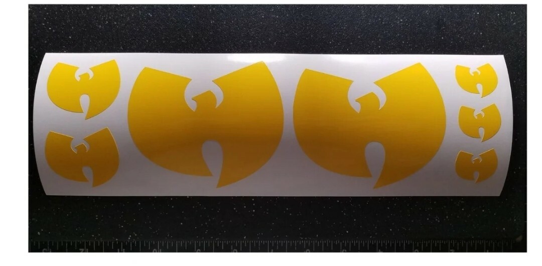Wu-Tang Street Wear Set of 7 Yellow Vinyl Decals – car trucks windows phone cup