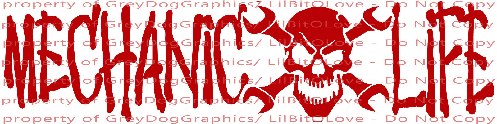22.5" x 5.6" Mechanic Life Grunge Decal Wrench Skull Sticker Vinyl Car Repair