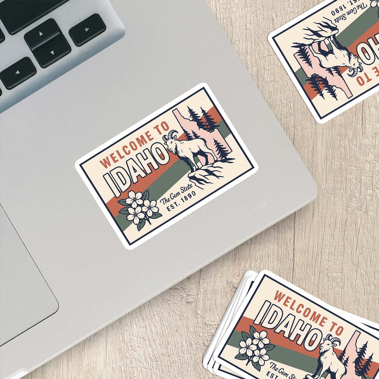 Welcome to Idaho Vinyl Sticker – Vintage State Travel Decal