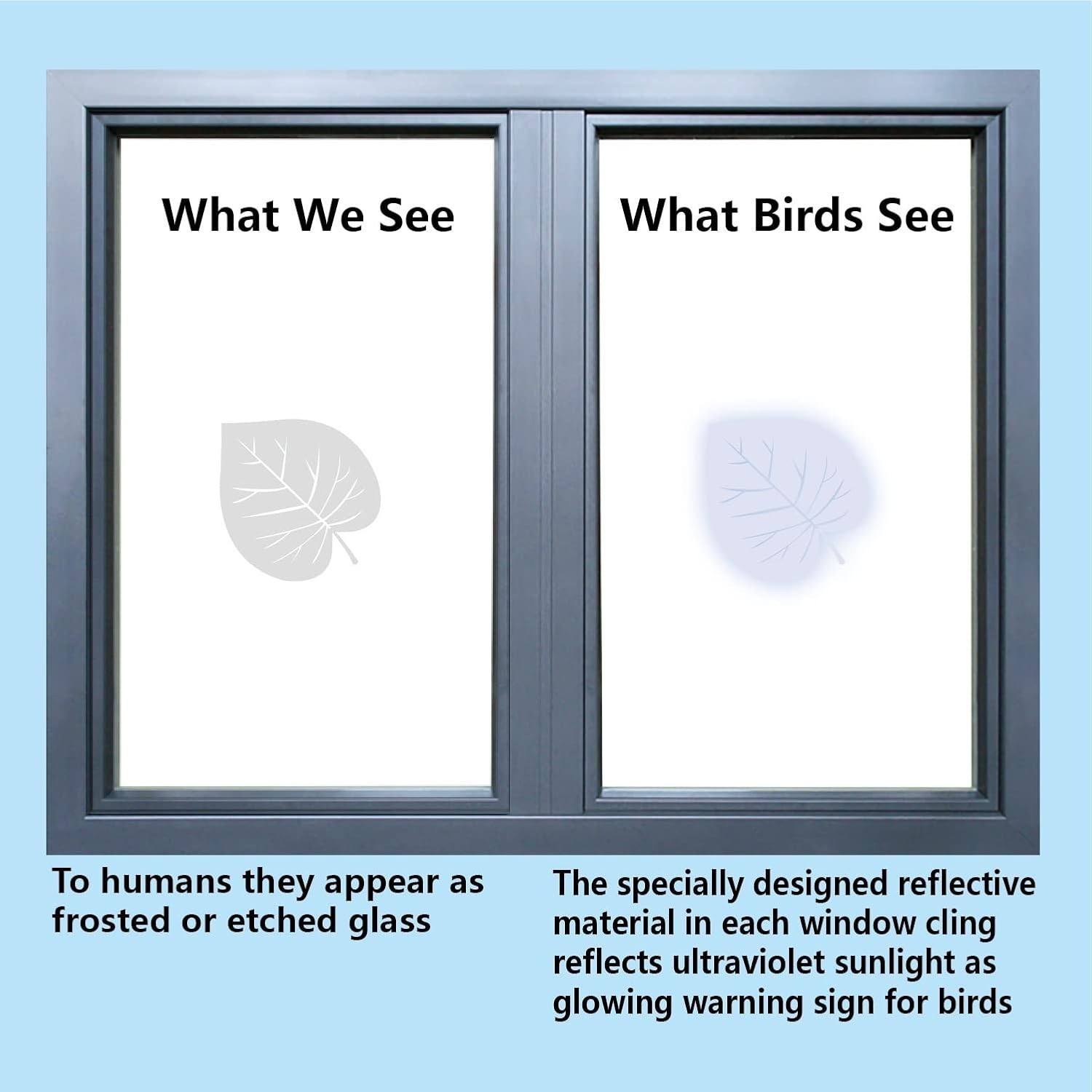 52 Pieces Leaf Shape Window Decals for Bird Strikes Anti Collision