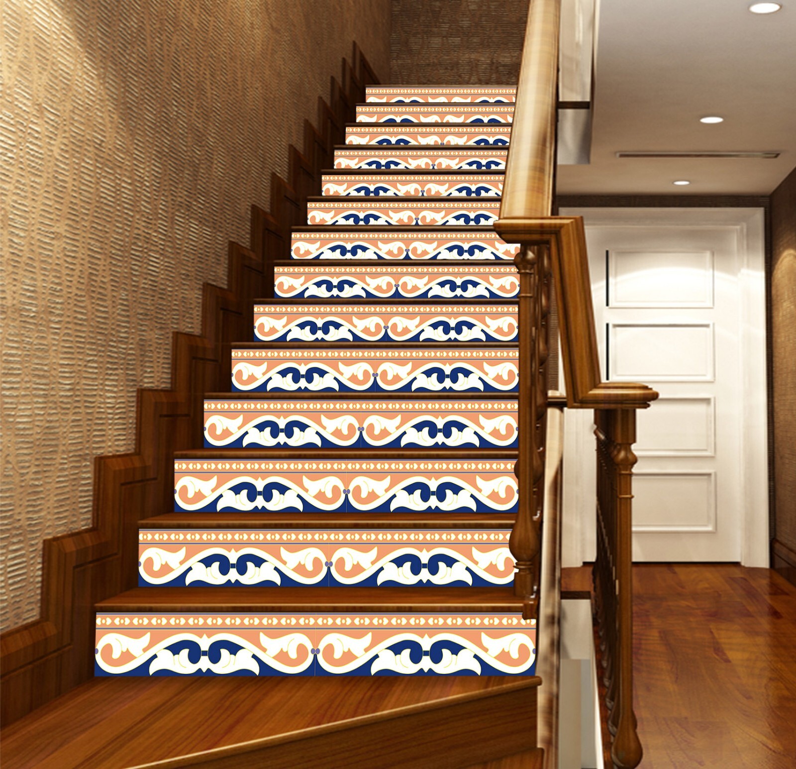 3D Wave Texture ZHU461 Stairs Risers Decoration Photo Mural Vinyl Wallpaper Amy