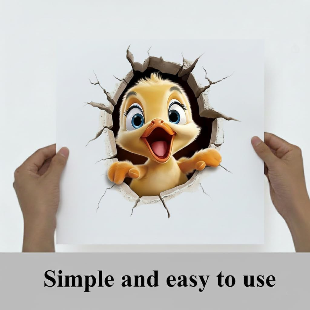 1 PCS Cute Duck Sticker, Bathroom Toilet Stickers for Wall Decals Toilet Seat Li