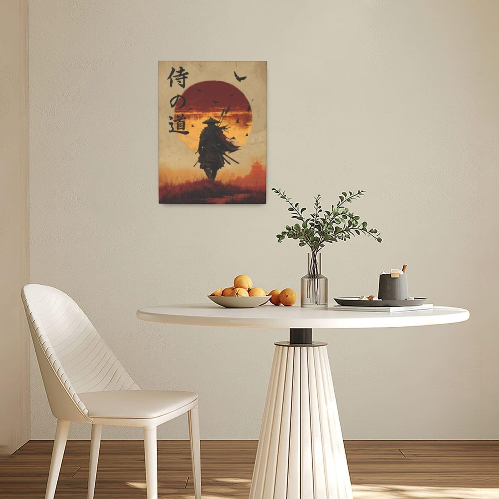 Japanese Samurai Wall Art Oriental Asian Bushido Wall Decor Warrior Figure Ca…