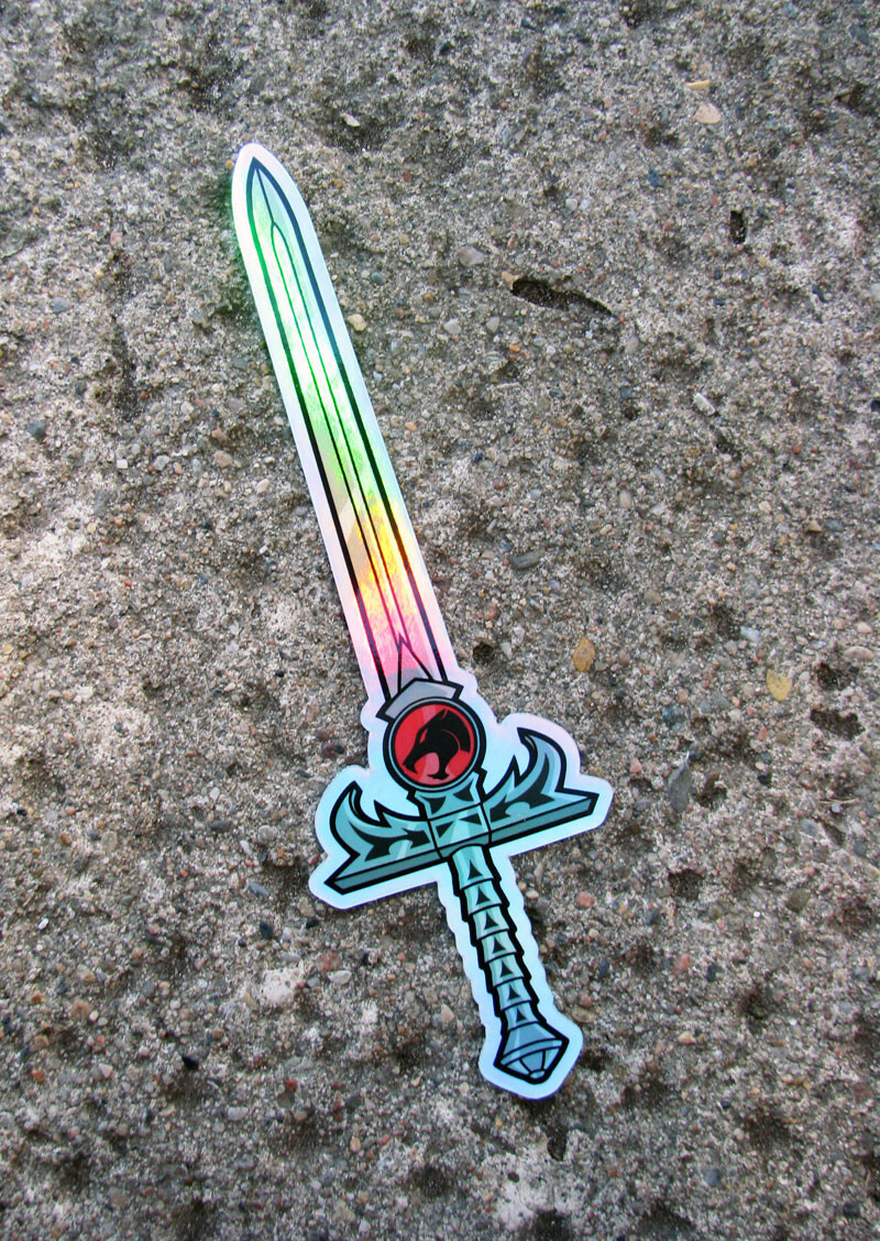 Holographic ThunderCats Sticker 6.75" Sword of Omens Metallic Lion-O Car Decal