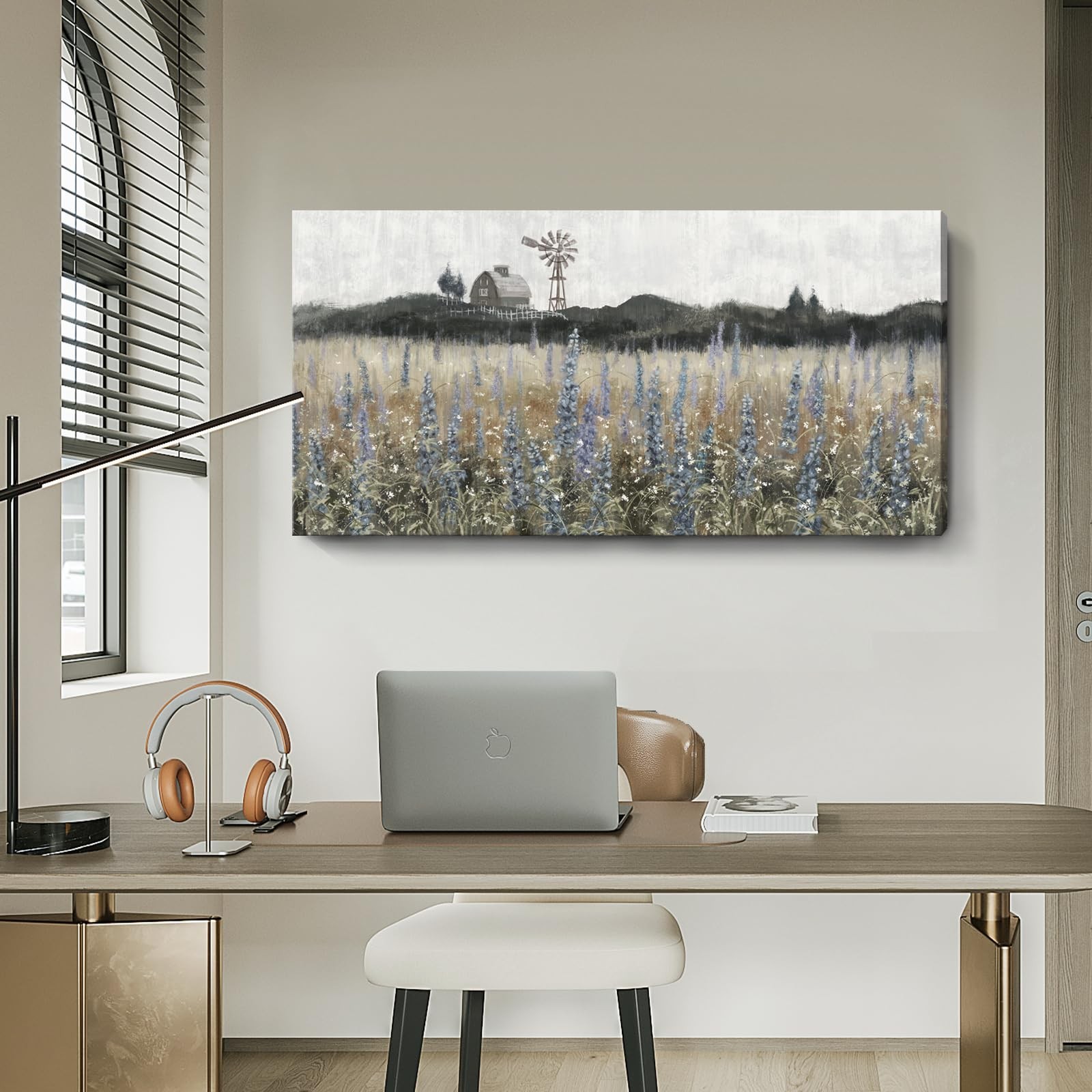 Large Wall Art for Living Room Vintage Farmhouse Decor Nature Wildflower Fiel…