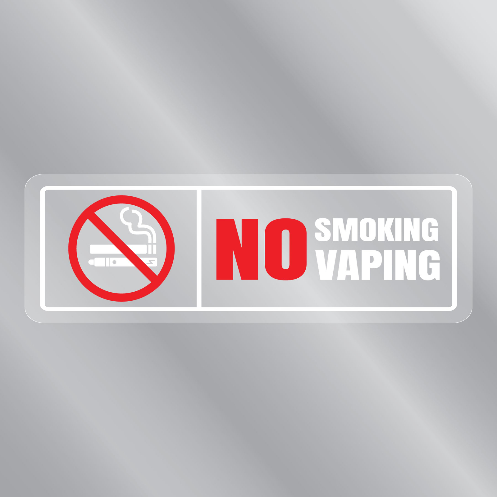 No Smoking / No Vaping – Rectangle design v1 – Clings FA