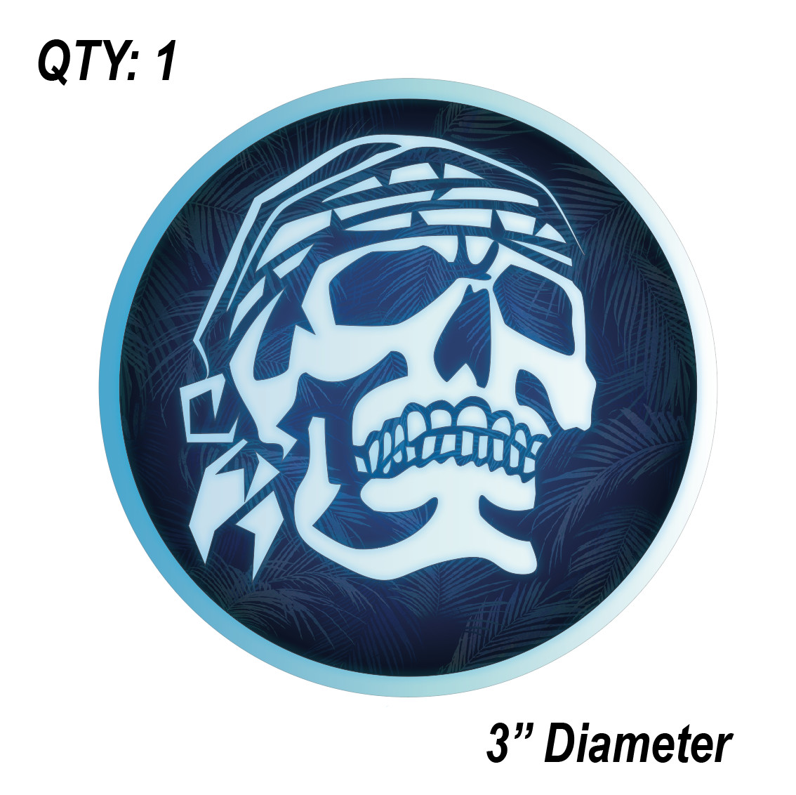 (1) ONE Pirate Decal Sticker Car Boating Boat Fishing Rod Angler Florida Beach