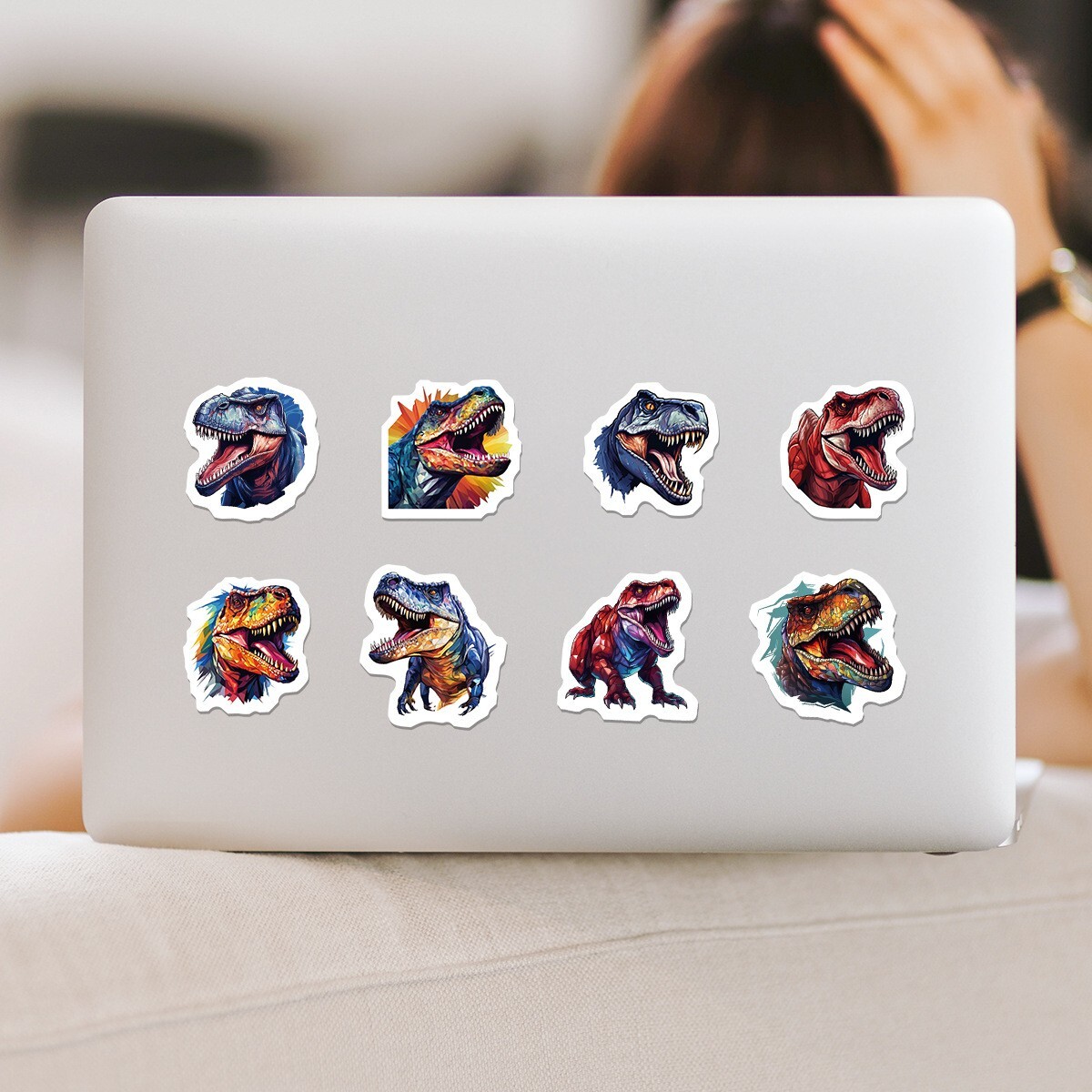 50pcs Waterproof Vinyl Stickers T-Rex Dinosaur Luggage Phone Laptop Water Bottle