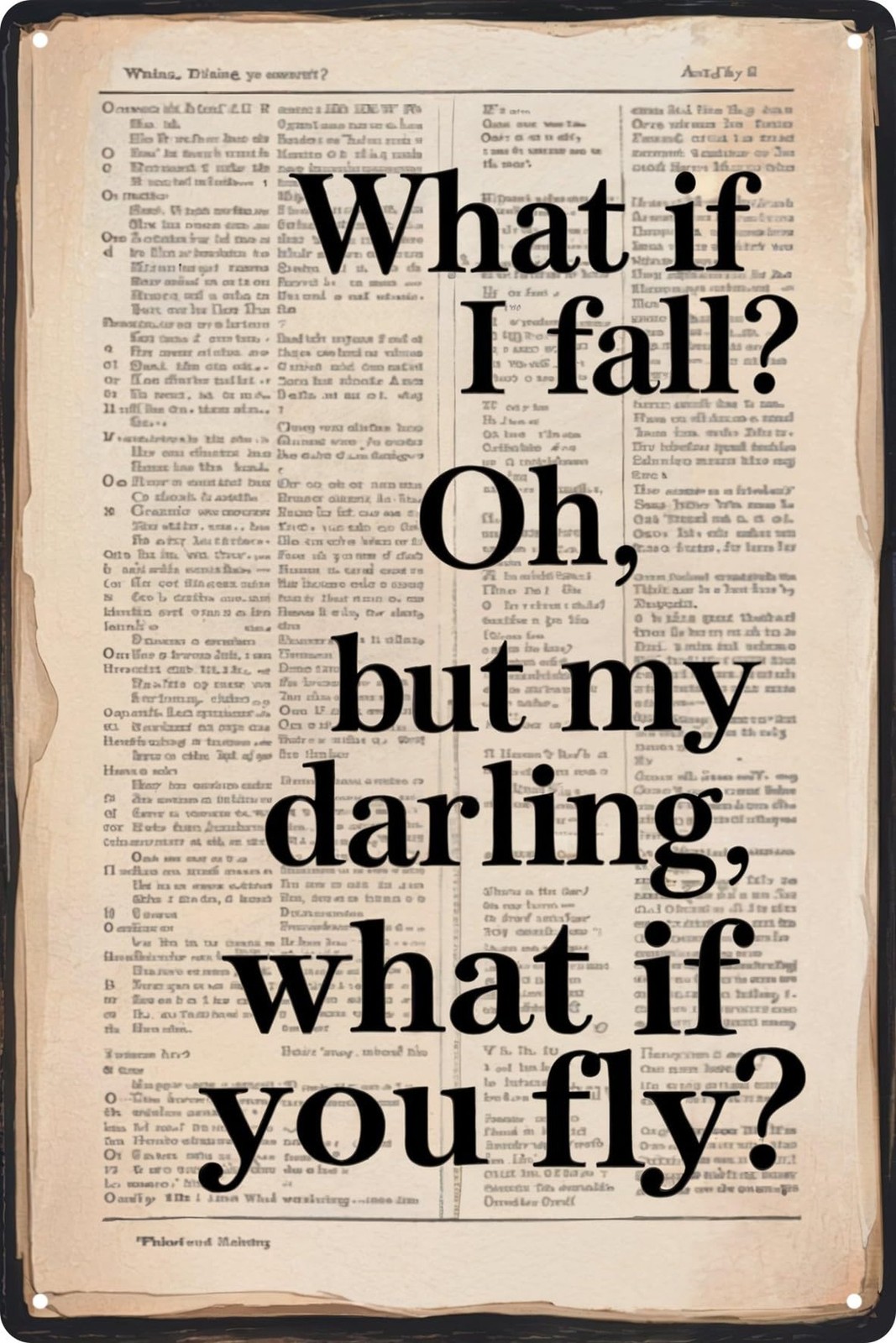 Inspirational What If I Fall My Darling? Quote Canvas Poster Motivational Art…