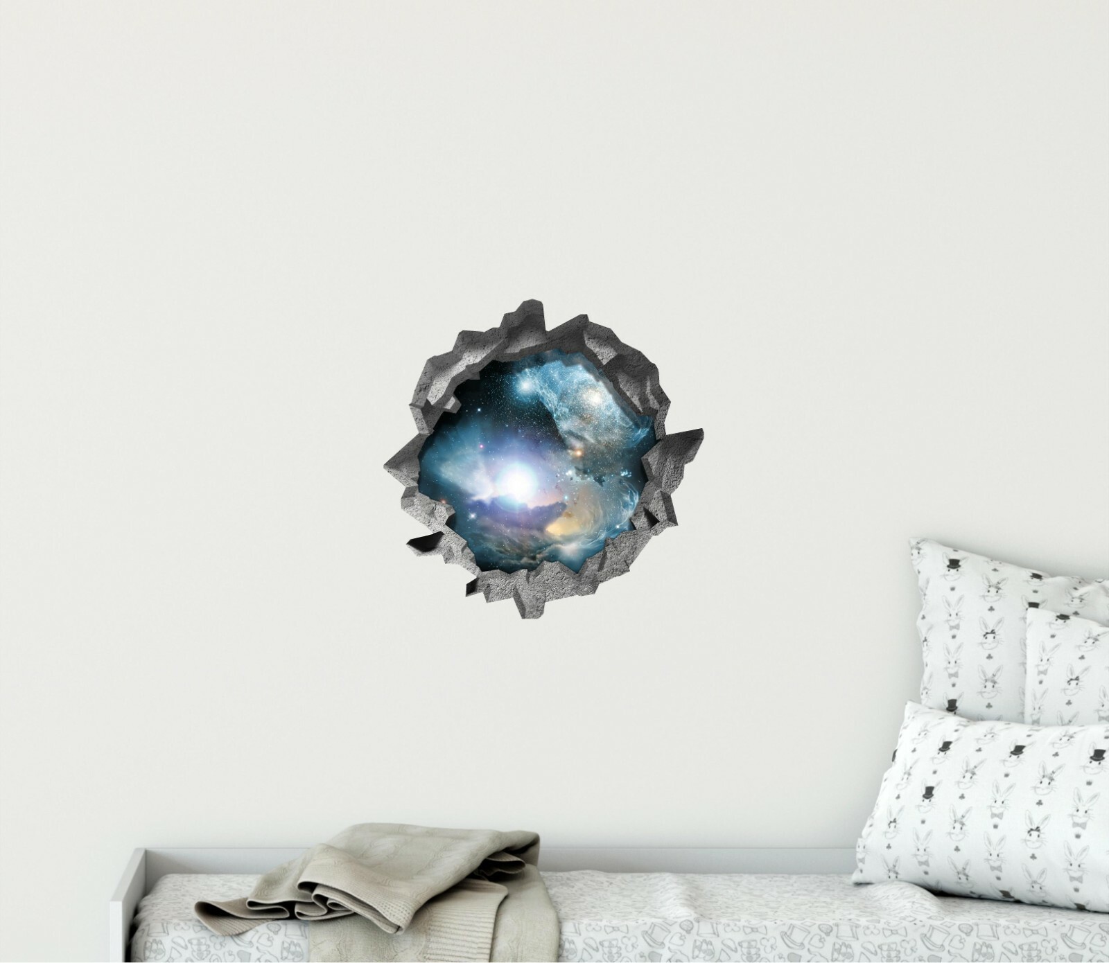 Hole in the Wall Nebula & Stars 3D Wall Decal Space Galaxy Vinyl Wall Sticker
