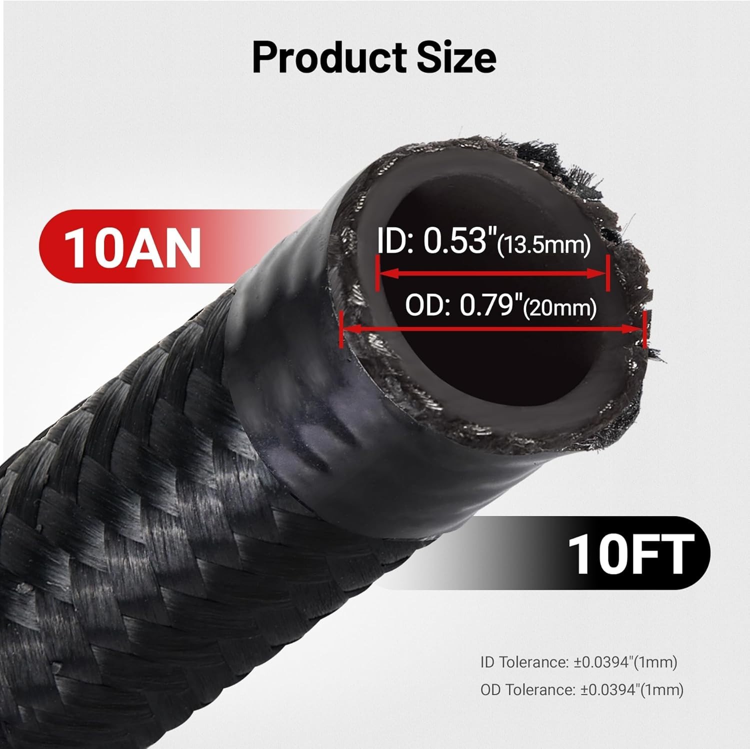 Fuel Line Kit 10FT Black EVIL ENERGY Braided Nylon Hose