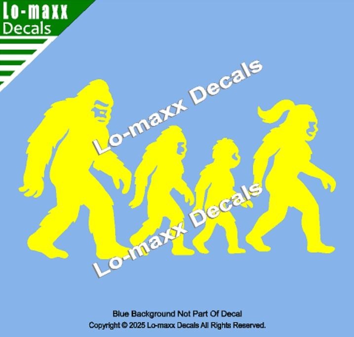 Bigfoot Sasquatch Family Vinyl Decal Die Cut Sticker for Car Truck SUV Window