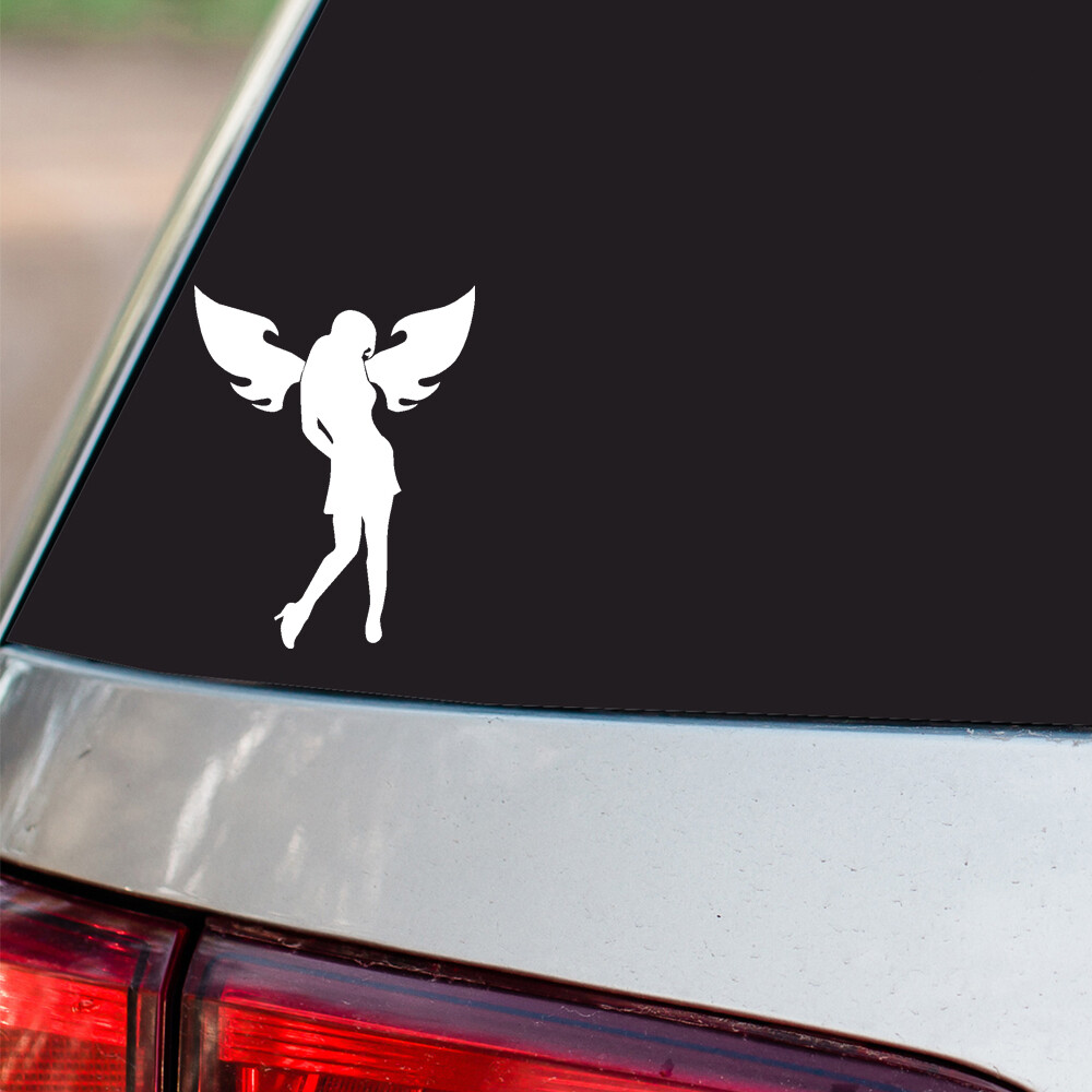 Angel with Wings Sticker Evil Devil Sexy S10 all chrome & regular vinyl colors