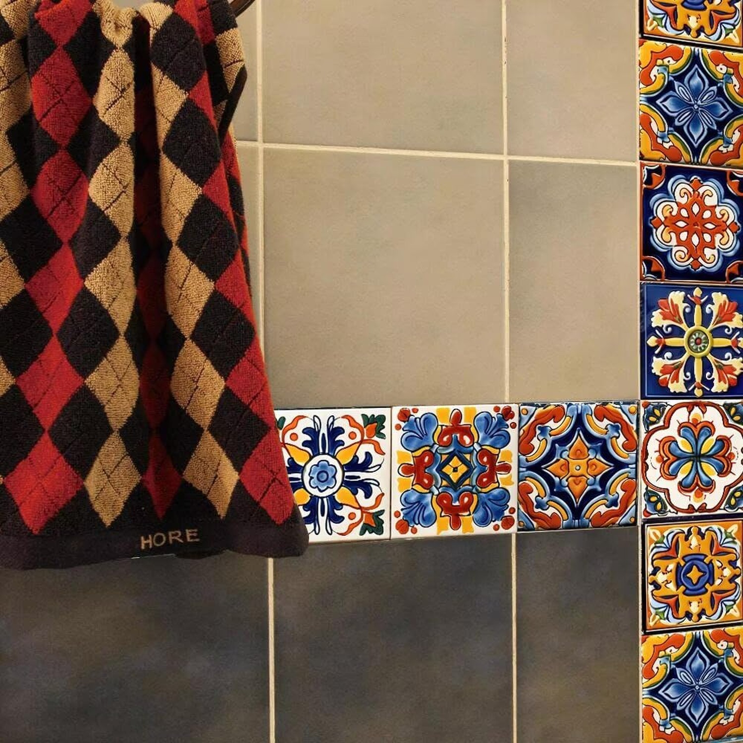 24 PCS Moroccan Boho Tile Stickers Peel and Stick 4×4 Inch, Waterproof Vinyl …