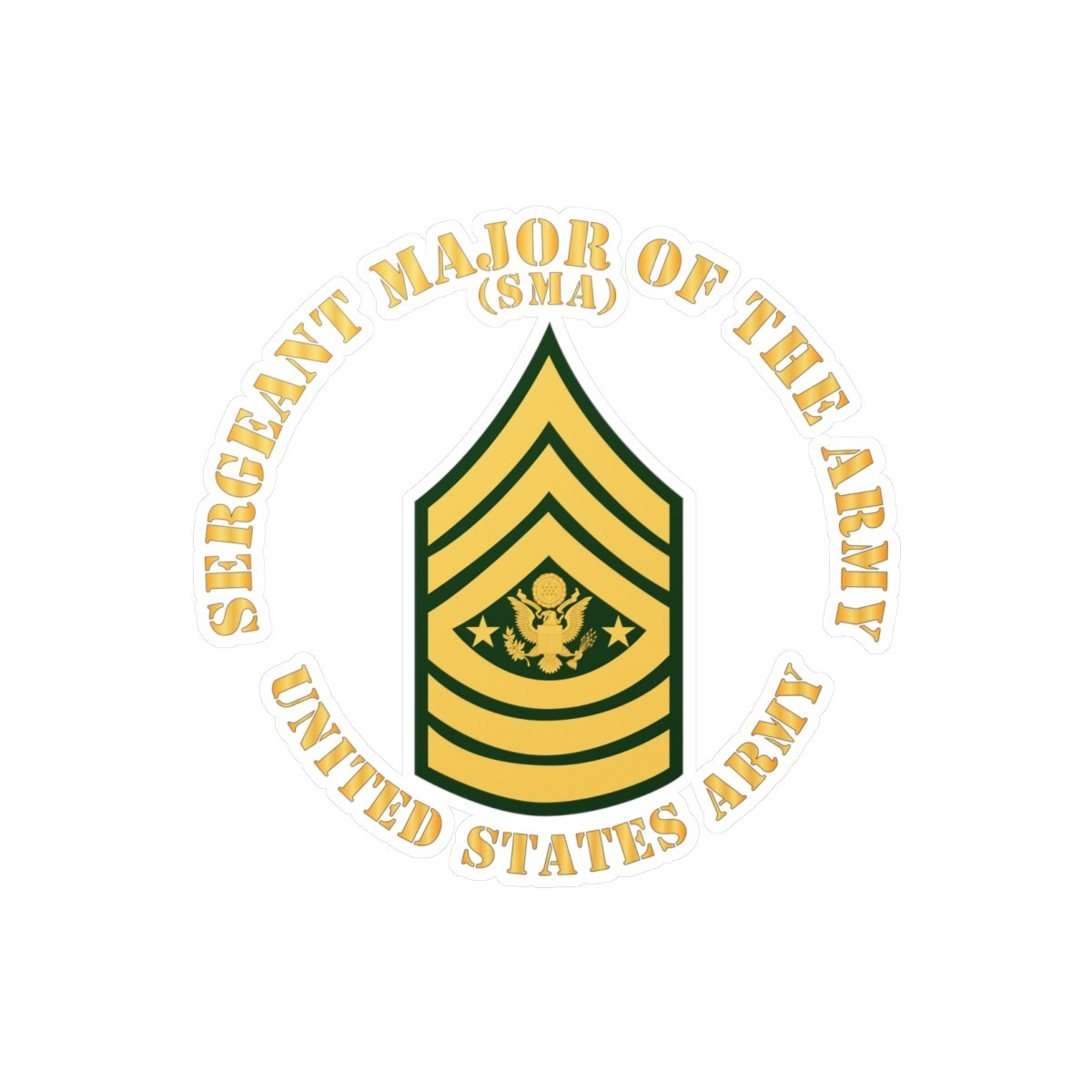 Kiss-Cut Vinyl Decals – Army – Sergeant Major of the Army – SMA – Flat X 300