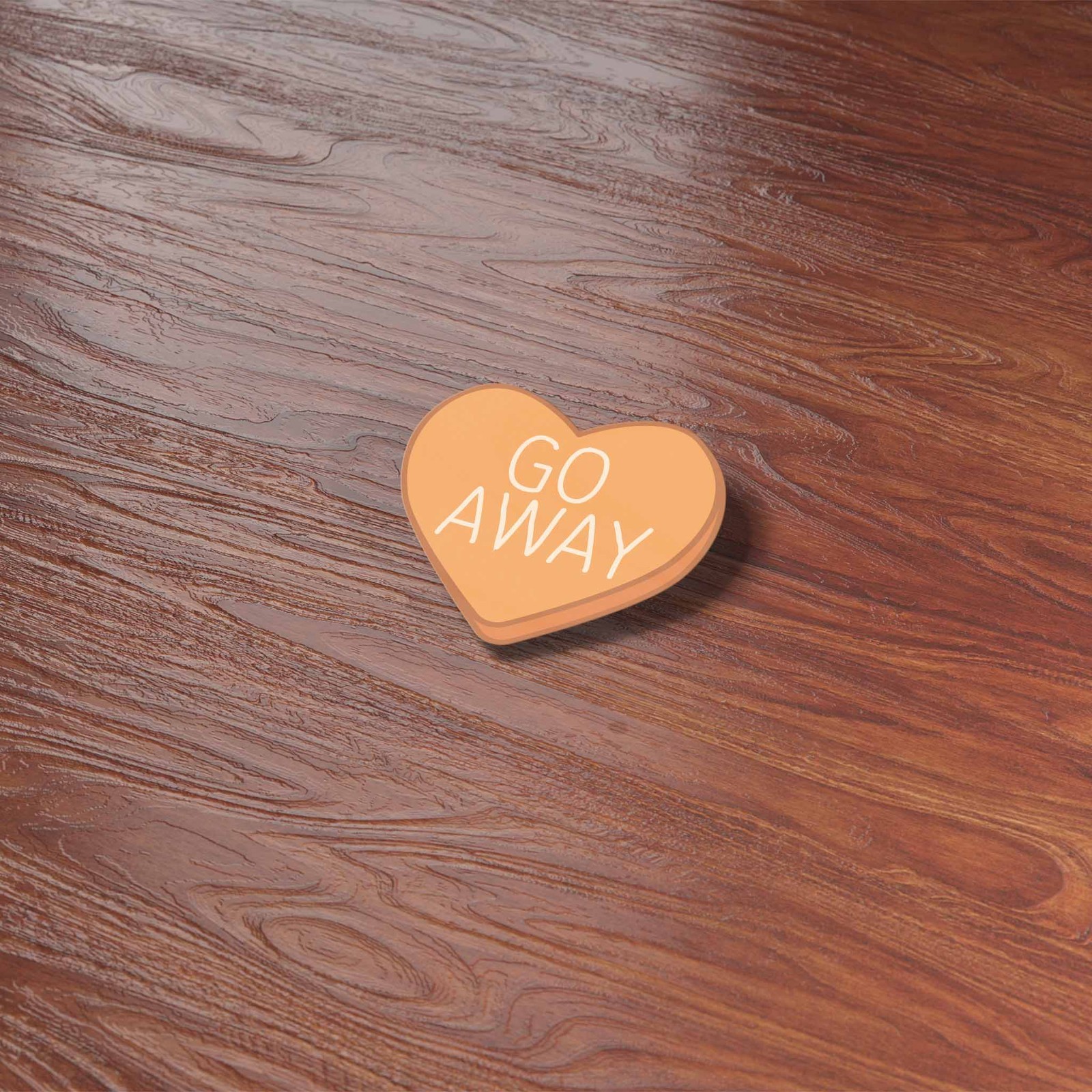 Go Away Funny Candy Heart Sticker- Mini Valentines Decal for Laptop & Hydroflask