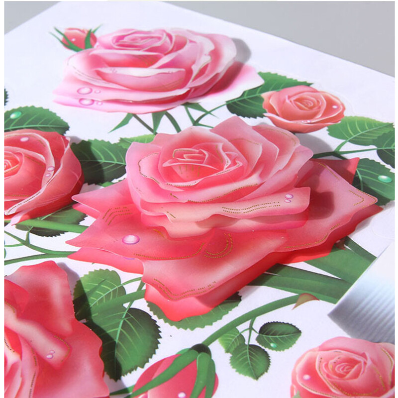 3D Flower PVC Sticker Self Adhesive Mural Home Room Furniture Wall Decal Picture