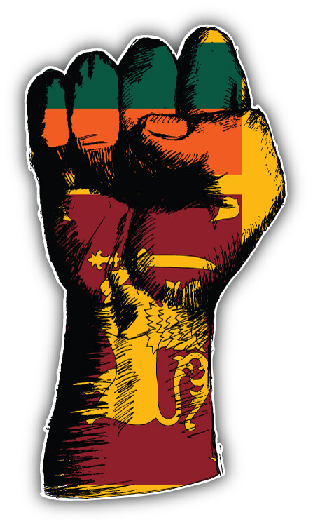 Sri Lanka World Flag Hand Sketch Car Bumper Sticker Decal