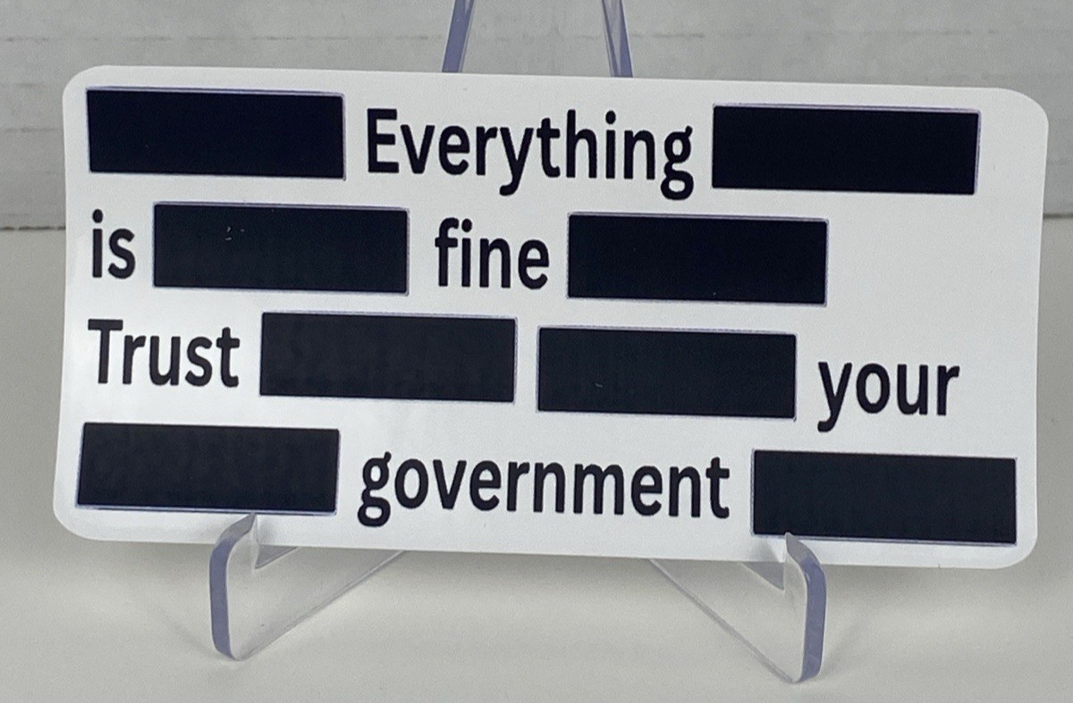 Epstein Sticker Redacted Espstein Files Custom Art Waterproof Sticker 2” X 4”