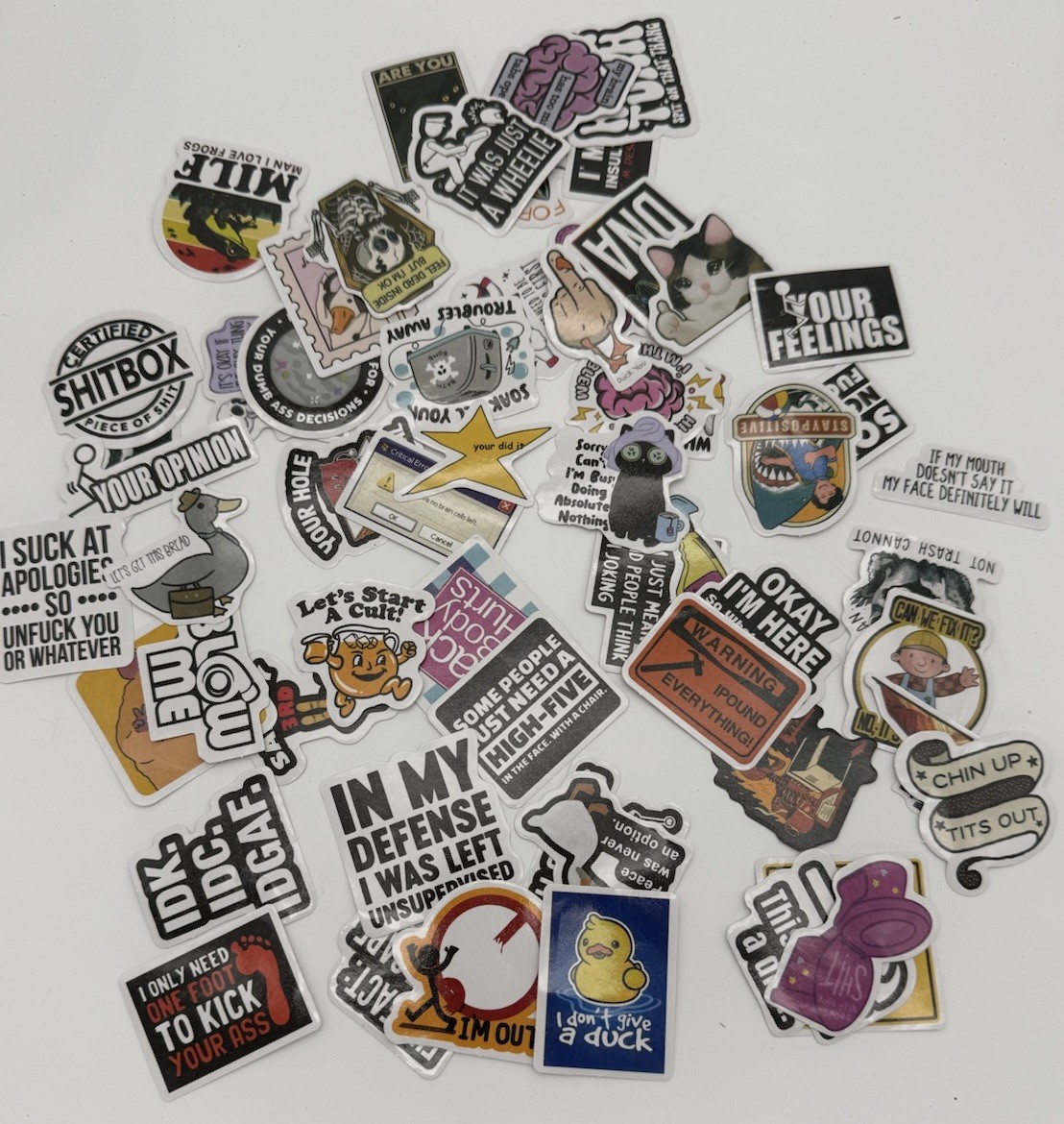 Bulk Lot 130 Funny Stickers Adult Novelty Sarcastic Fathers Day Dad Joke Humor