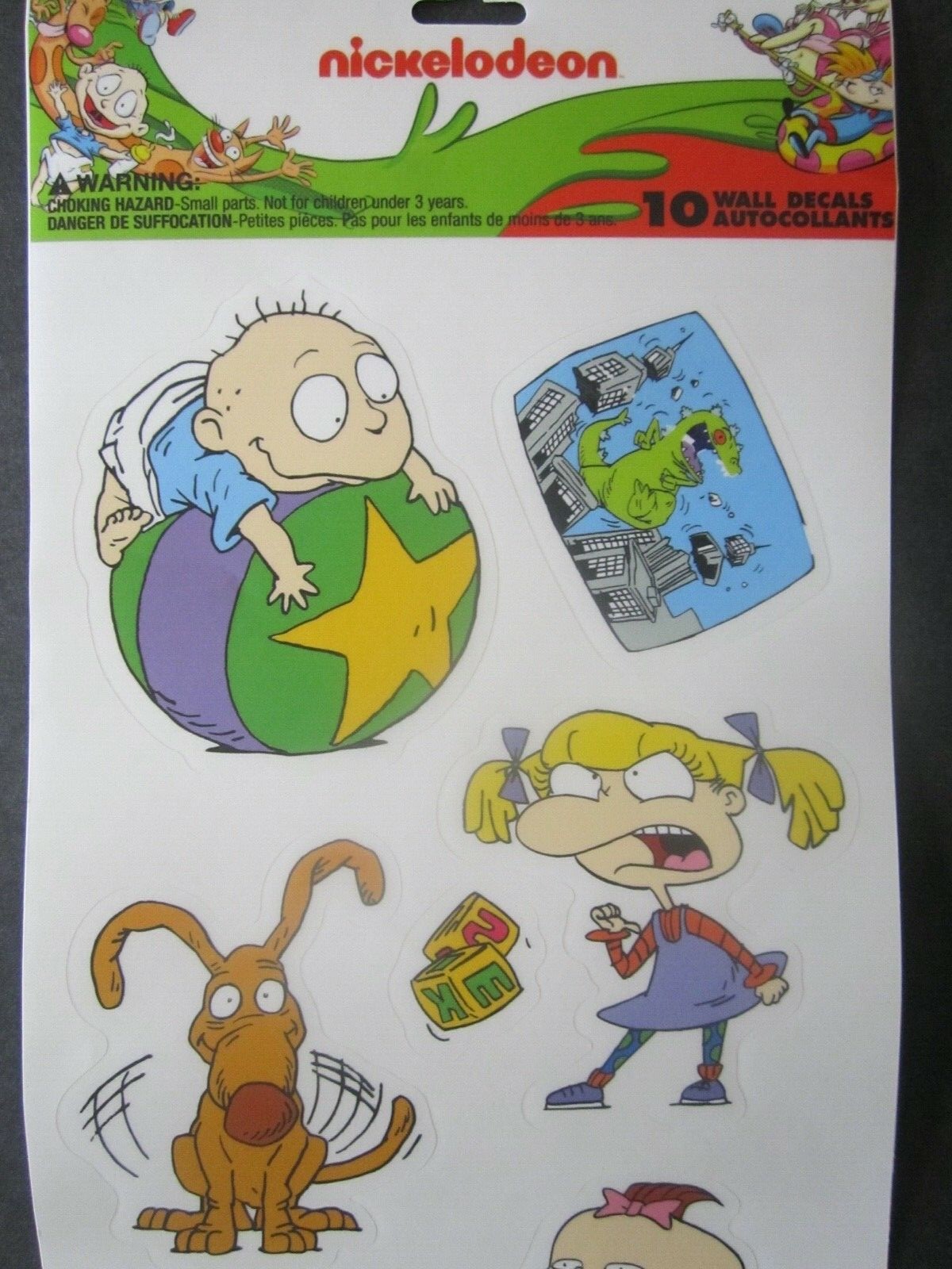 Nickelodeon Colorful Rugrats 10 Repositionable Wall Decals Made In USA