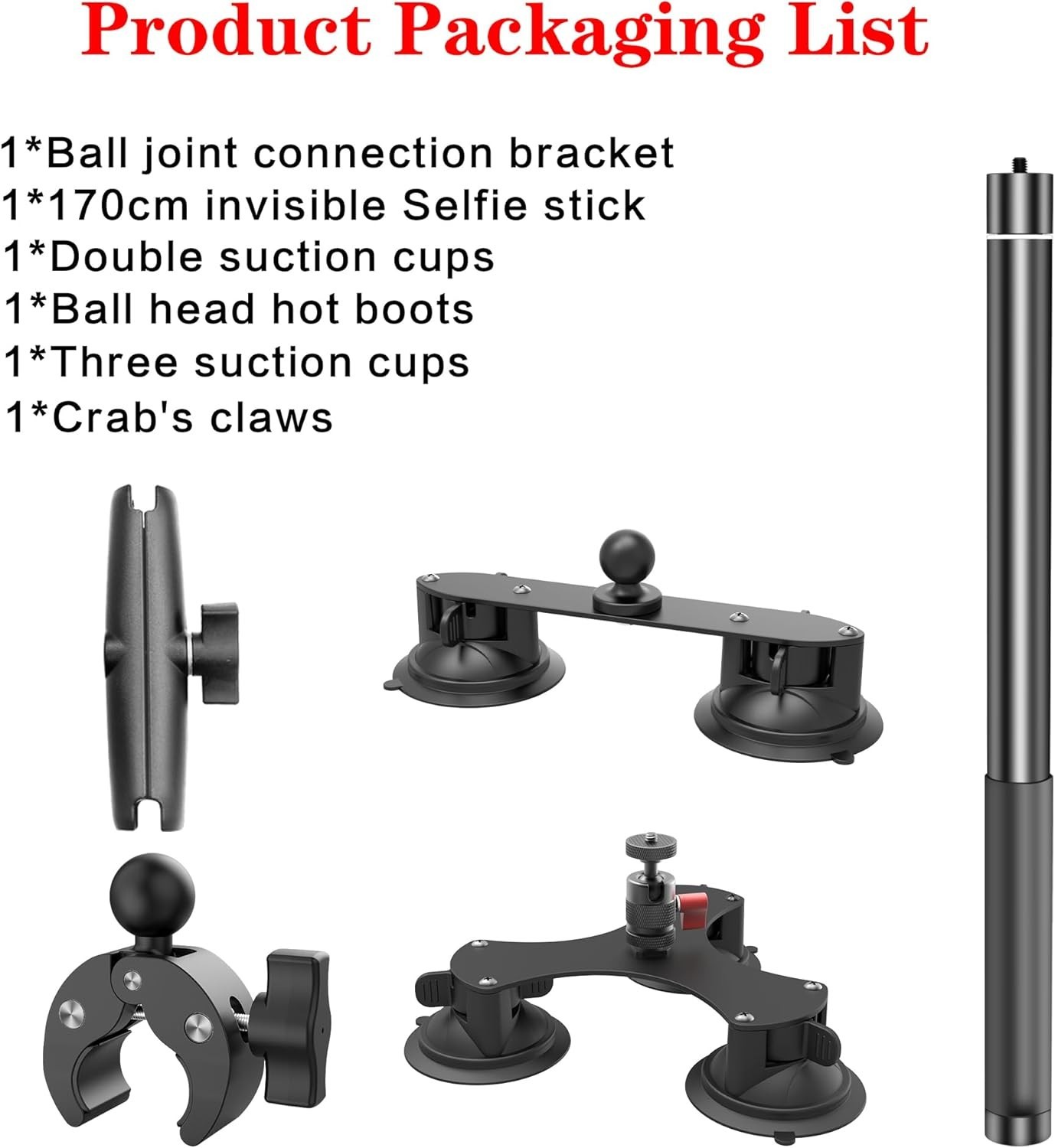 Suction Car Mount for Camera Insta360 X5/X4/X3/X2/GO 3/ONE/RS Compatible with Go