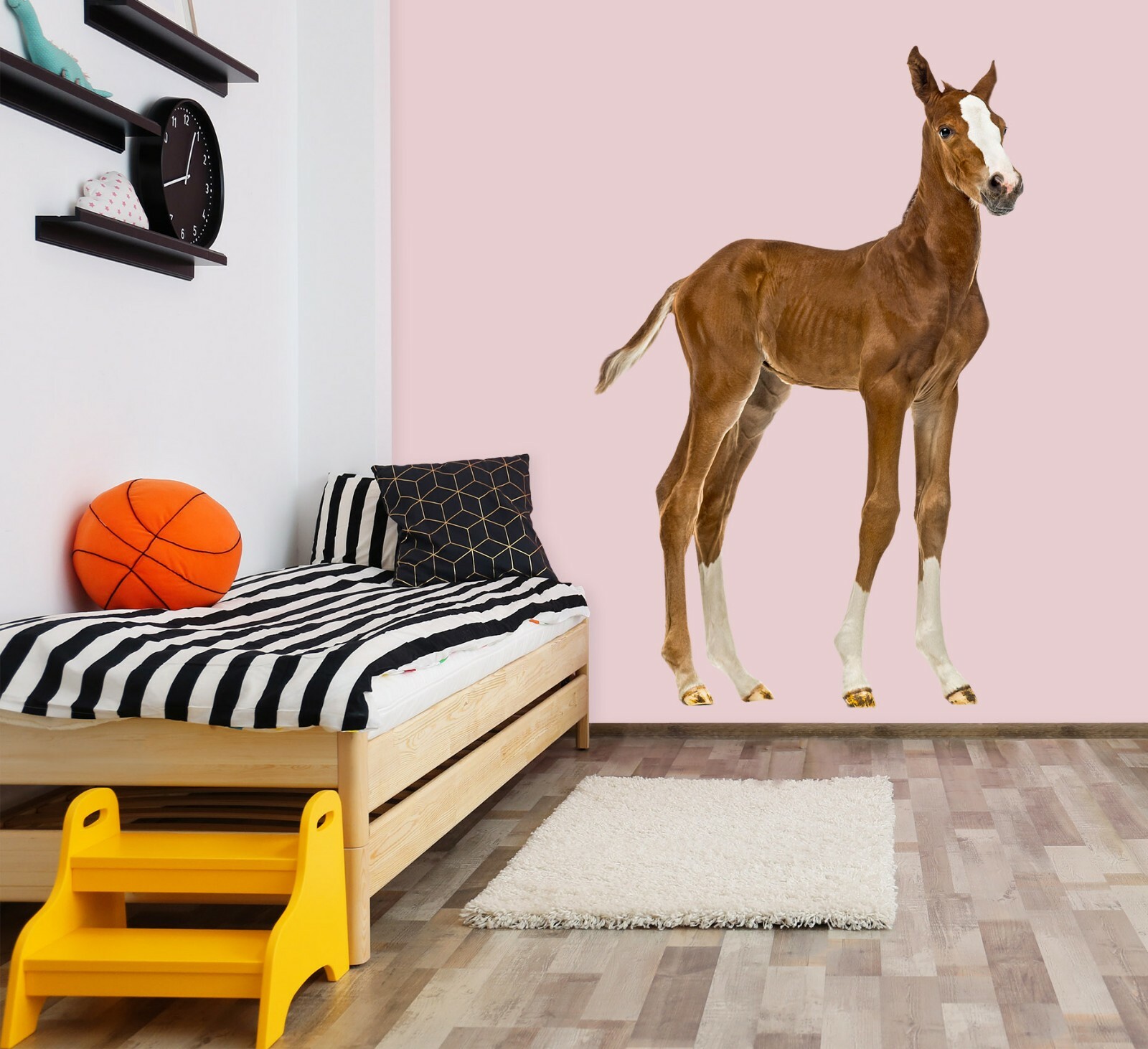 3D Brown Horse G311 Animal Wallpaper Mural Poster Wall Stickers Decal Honey