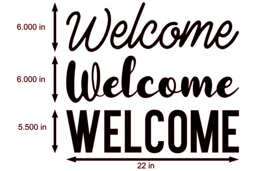 Welcome Decal Vinyl Sticker Sign PICK FONT SIZE COLOR Business Store Home House