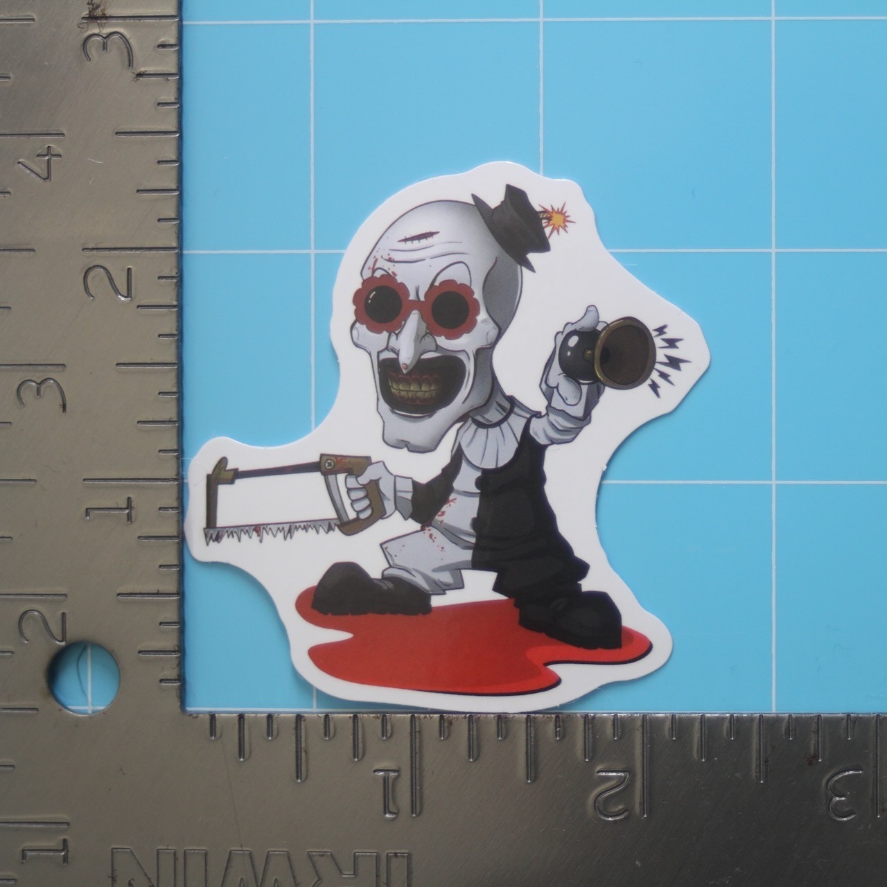 Terrifier Sticker (ART THE CLOWN) Bloody Horror Movie, Gloss PVC Decal