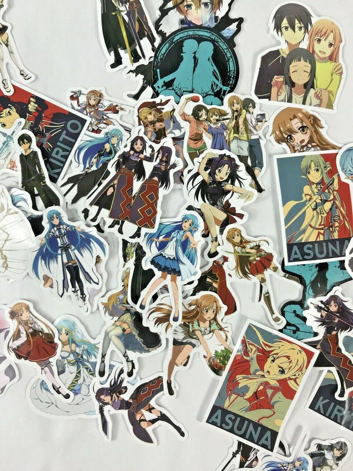 50pc Sword Art Online Asuna Kirito Anime Manga Laptop Wall Decal