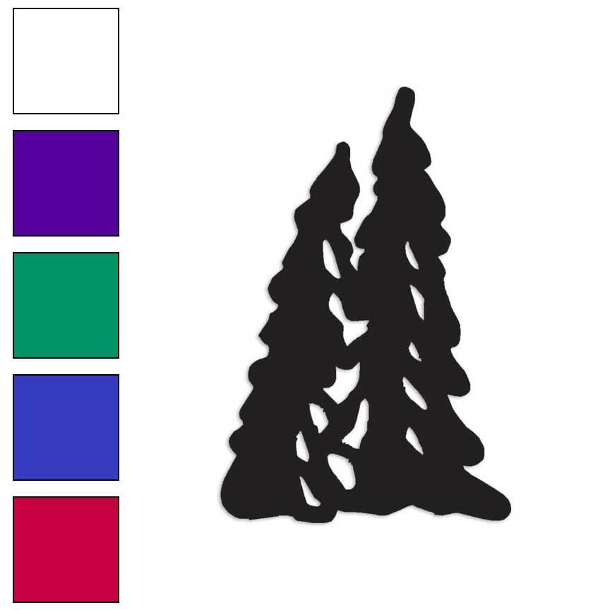 Pine Trees Art Drawing, Vinyl Decal Sticker, Multiple Colors & Sizes #531
