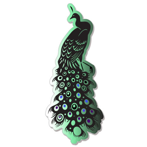 Peacock Beautiful Bird Feathers Design car bumper sticker decal 5" x 4"