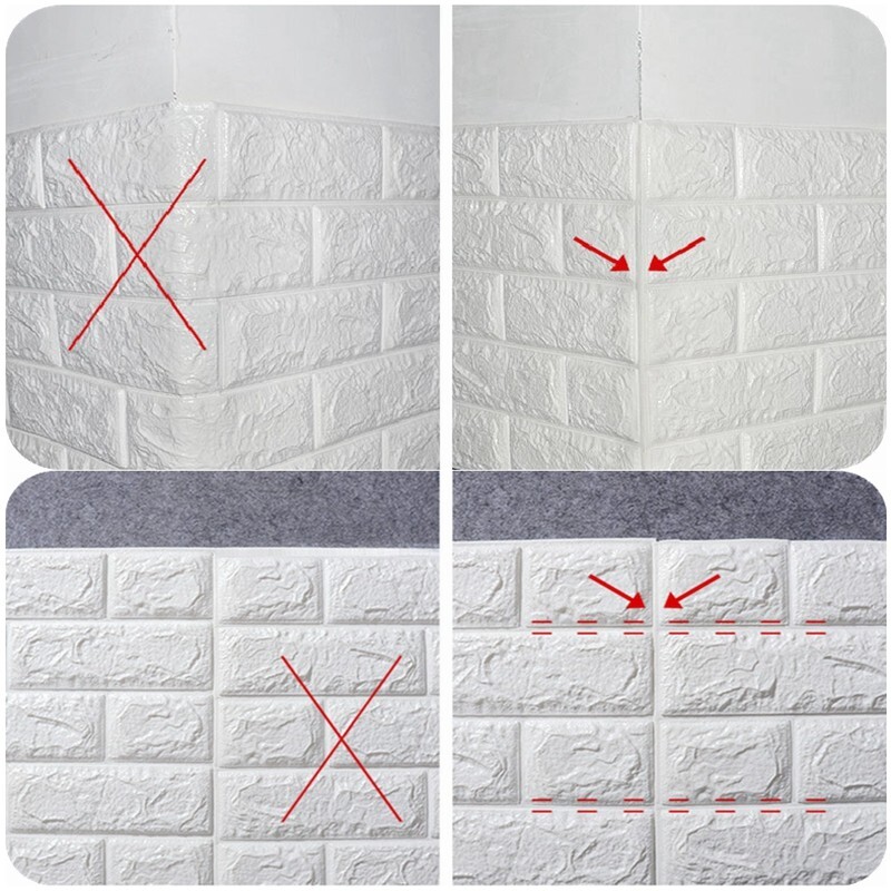 10pcs 3D Foam Brick Wall Sticker Self-adhesive Waterproof Wallpaper Panel