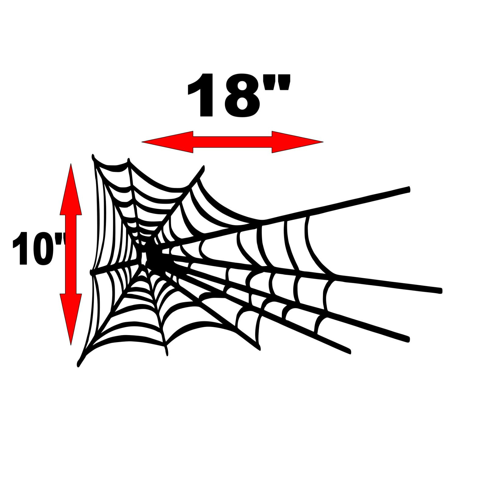 Spider Web Vinyl Decal Great for Cars, Walls Signs 18" x 10" – Select Color