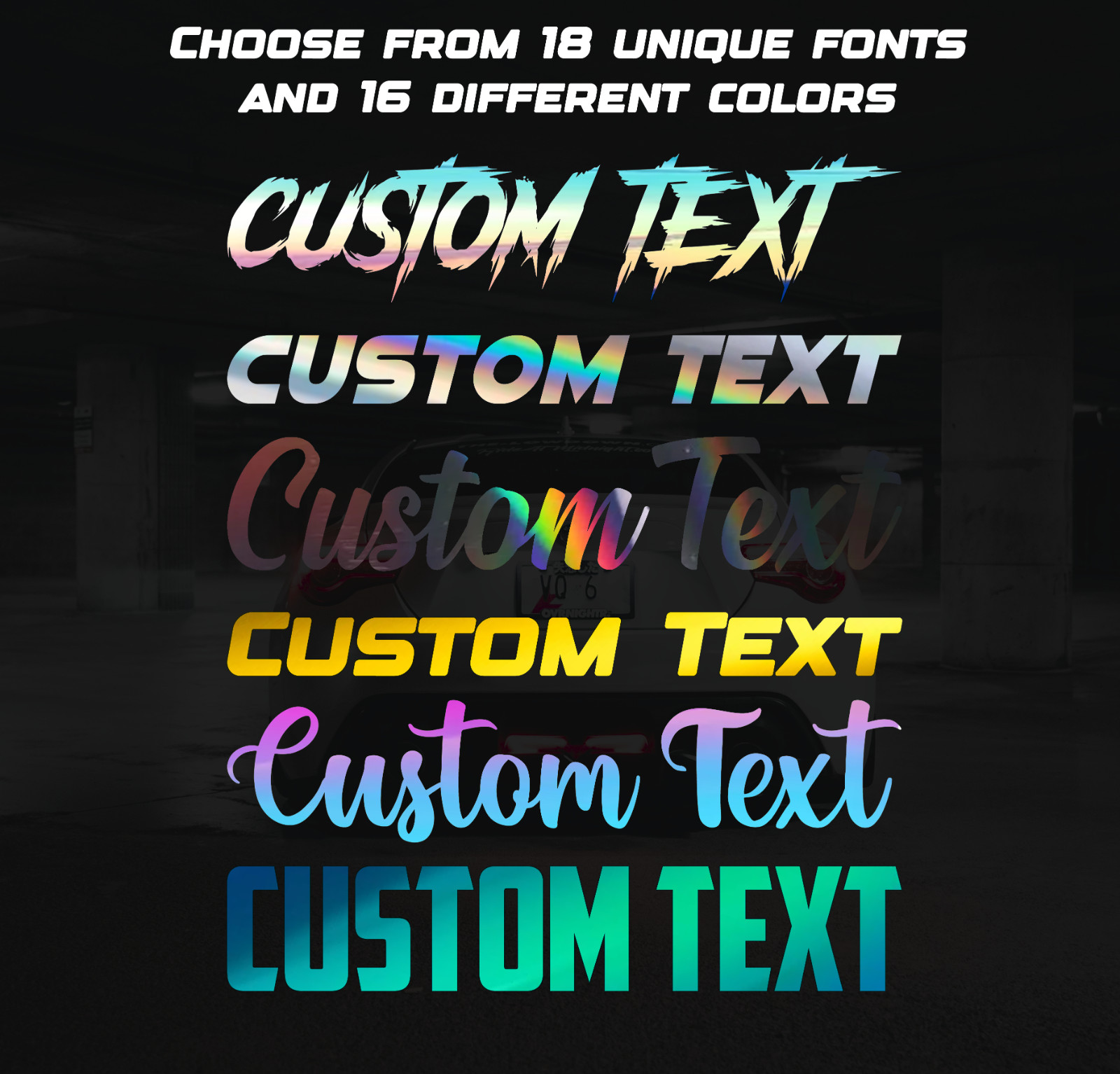 24-inch Custom Text Vinyl Decal – Personalized Text Sticker/Banner