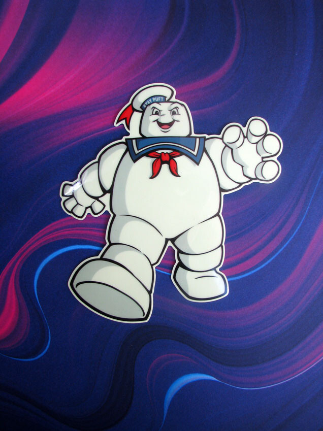 Stay Puft GLOW IN THE DARK Vinyl Sticker 5" Skateboard Decal Real Ghostbusters