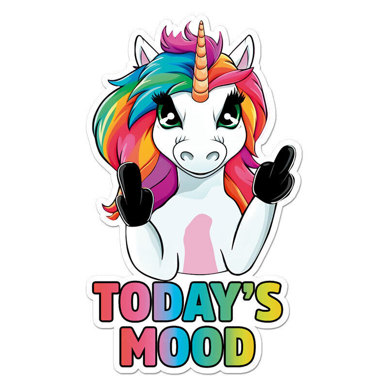 Today's Mood Unicorn Sticker Decal