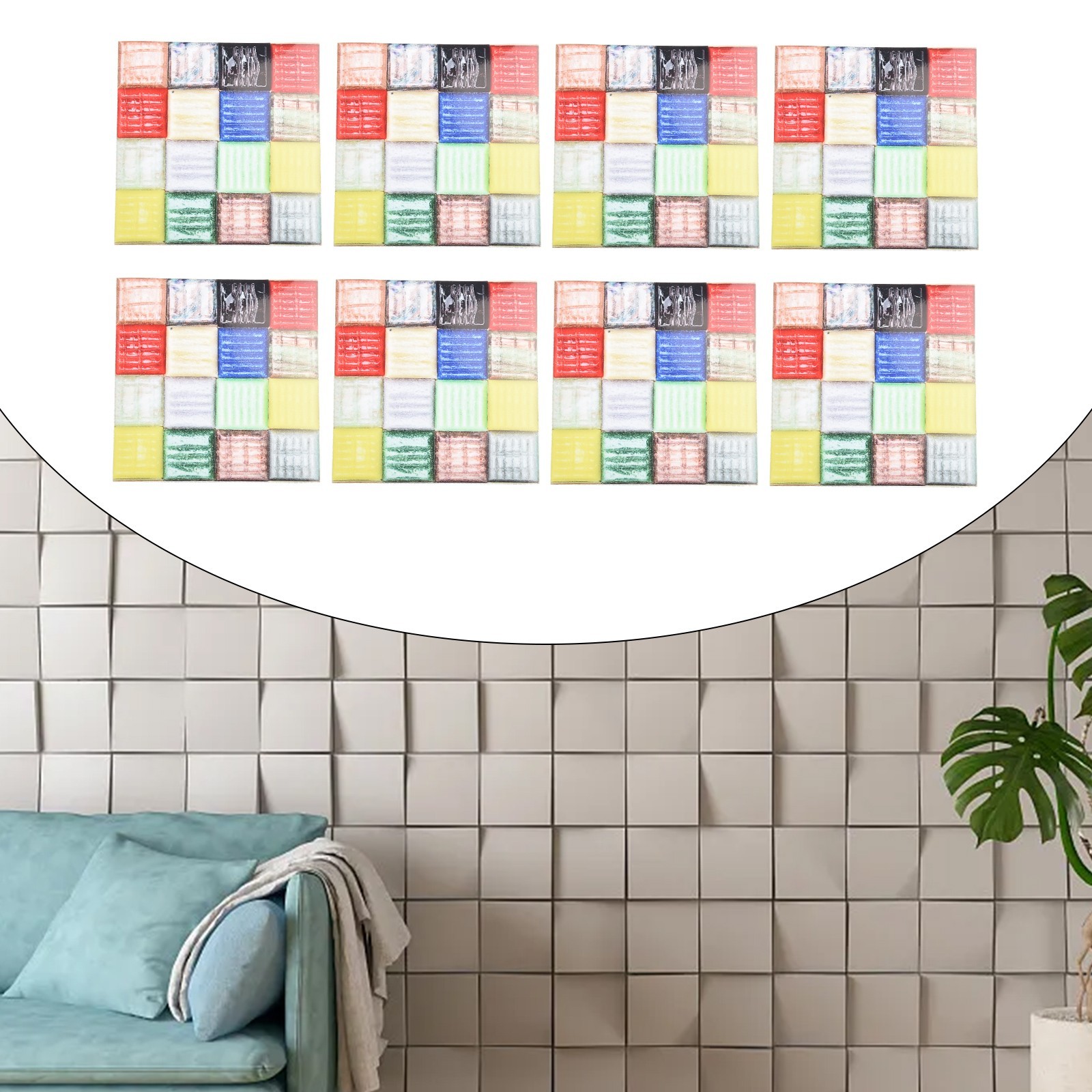 Flexible And Humidity Wall Stickers Oilproof For Kitchen Mosaic Wall Tiles 10pcs